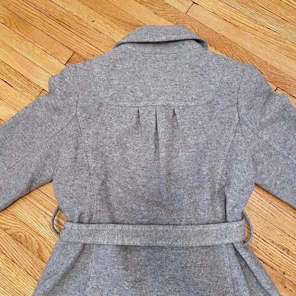 Merona Wool Blend Button Front Belted Mid Length Coat Gray Size M - Picture 12 of 15